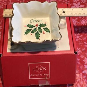 Lennox holiday cheer candy dish, new in box